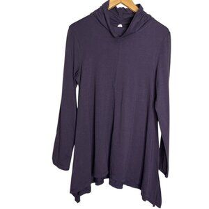 Neon Buddha Asymmetrical Long Sleeve Tunic in Purple, size S